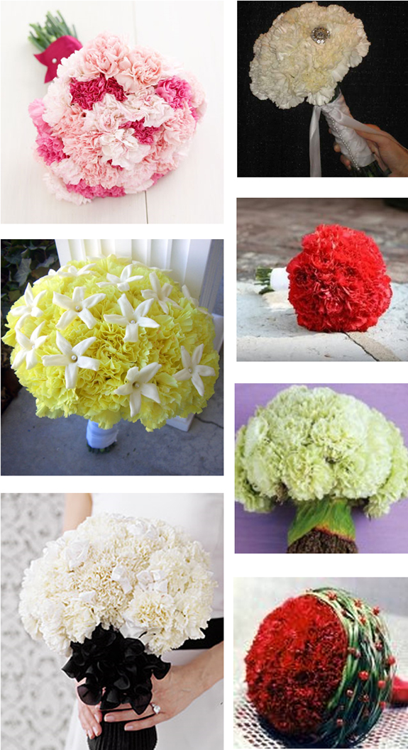 Carnation wedding bouquets
