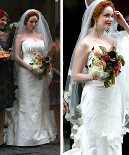Christina Hendricks Carolina Herrera Wedding Dress