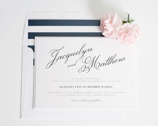 Chic, Stylish Wedding Invitation | PreOwnedWeddingDresses.com