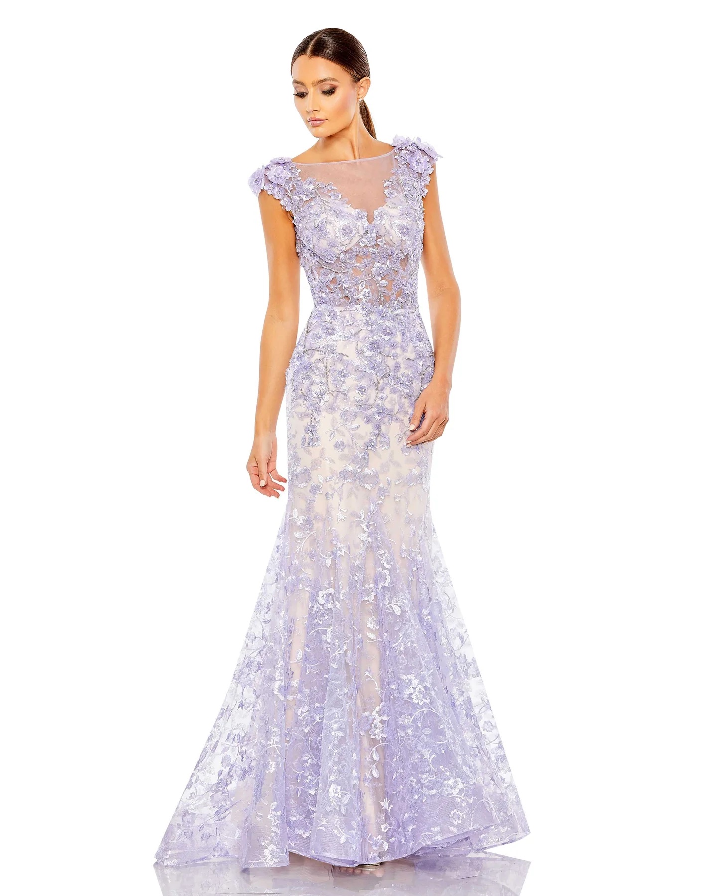 Mac Duggal Embellished Purple Wedding Dress
