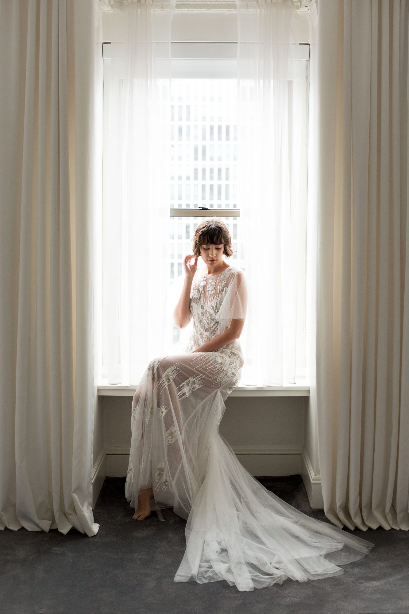 Samantha Sleeper Flutter Sleeves Wedding Dress