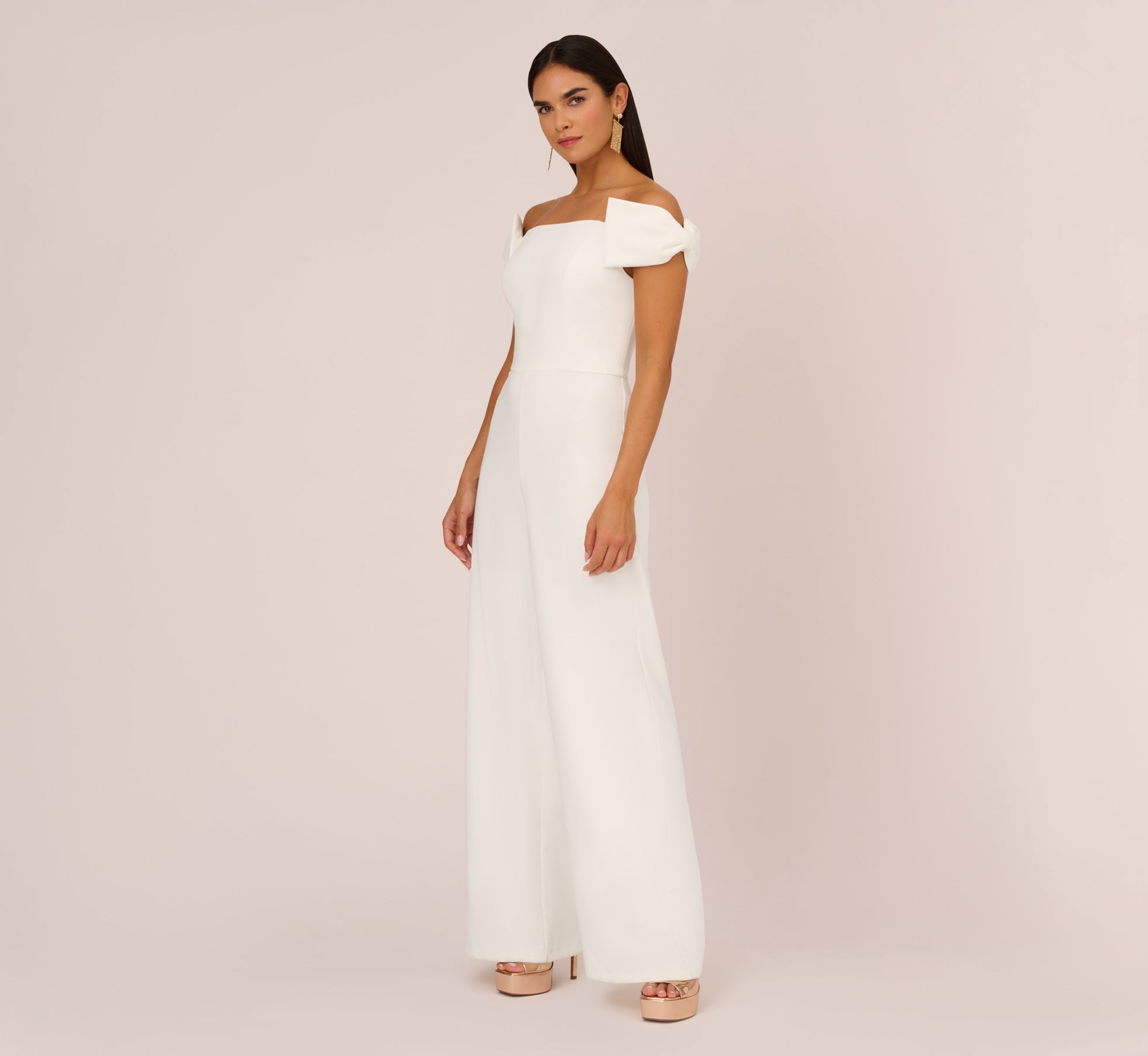 Adrianna Papell Off The Shoulder Wedding Jumpsuit