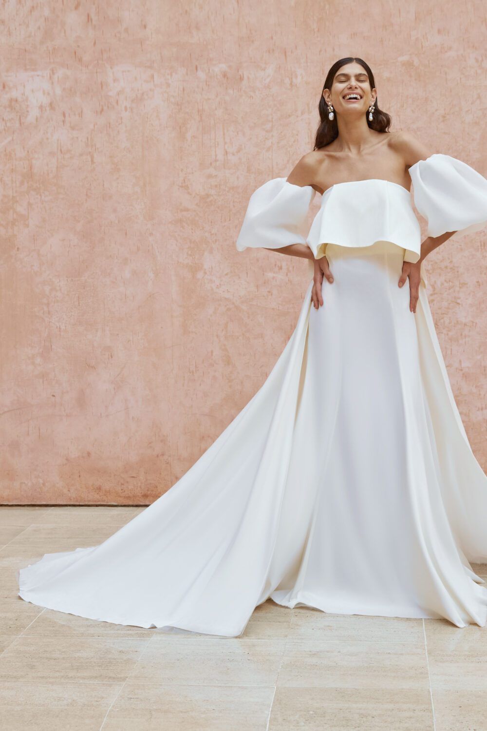 Kavia Gauche Big Sleeve Cape Wedding Dress