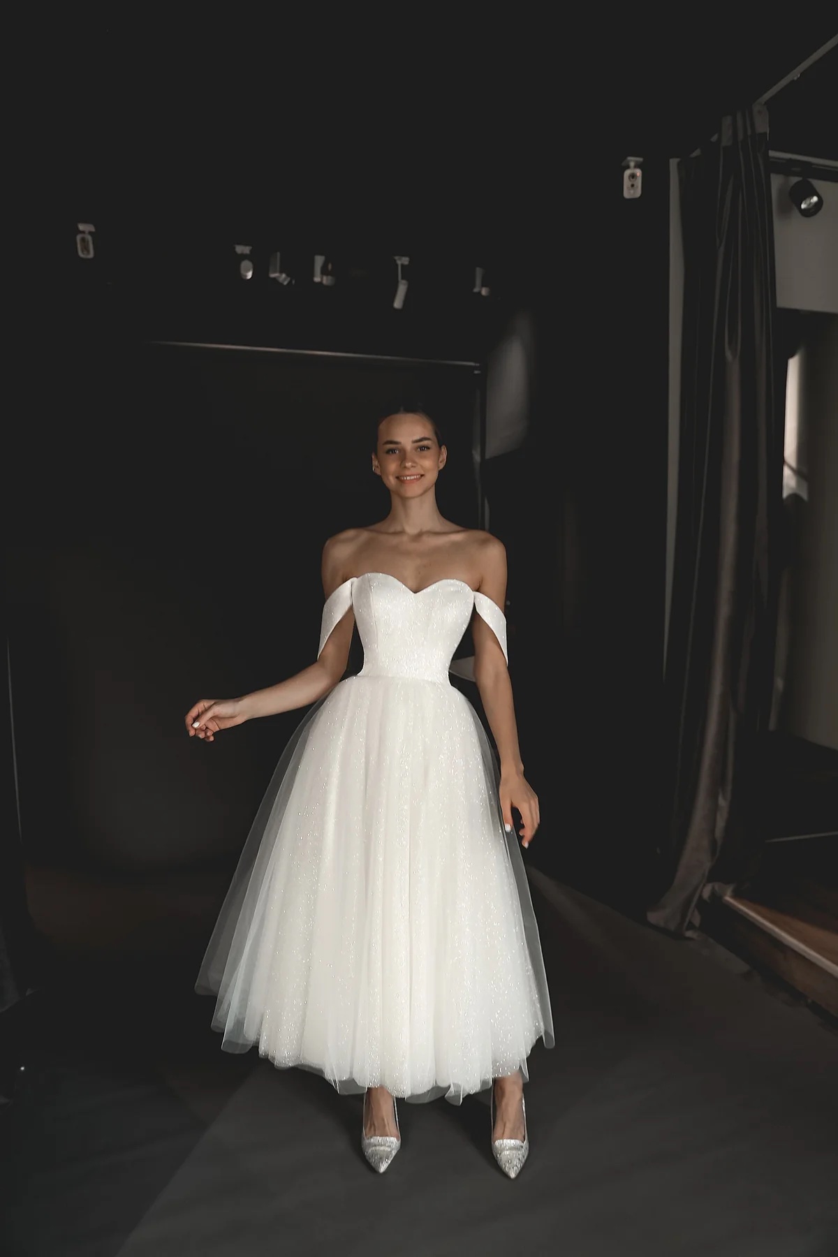 Olivia Bottega, Glitter Midi Wedding Dress 