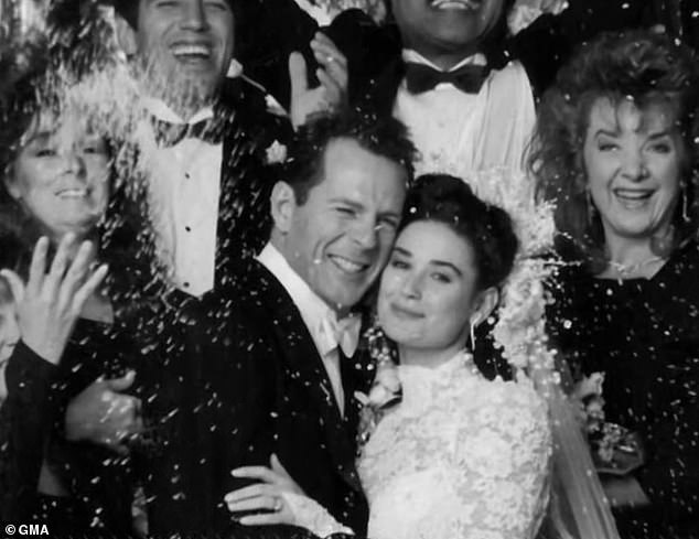 Demi Moore and Bruce Willis on their wedding day