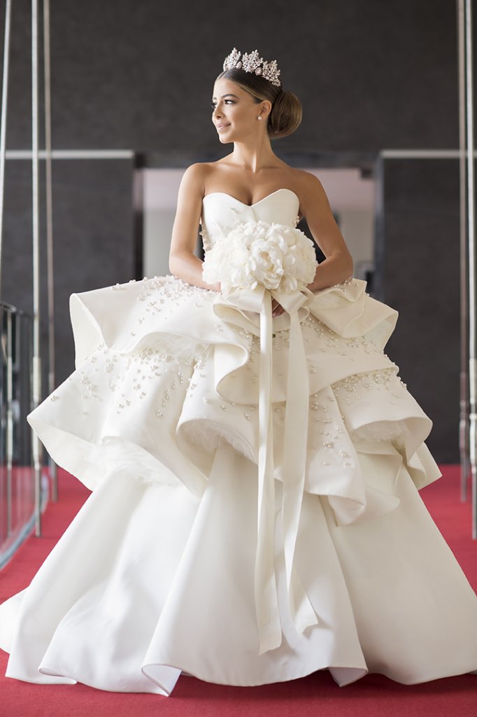 Azzi & Osta Tiered Gown Wedding Dress