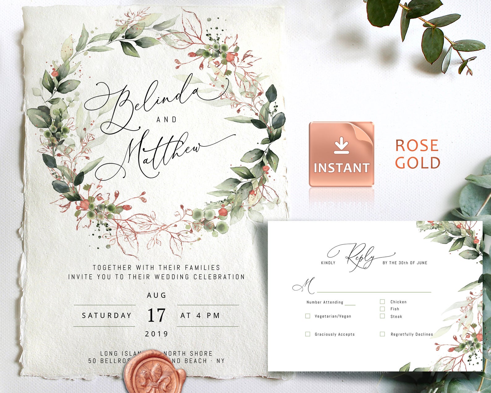 diy paper boutique wedding invitations