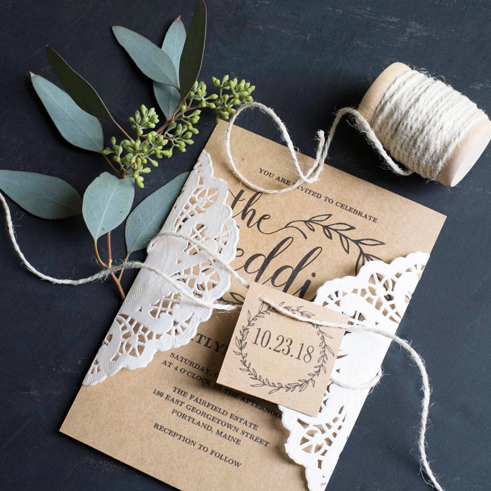 vine wedding wedding invitations