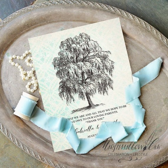 rustic tree drawing thank you gift