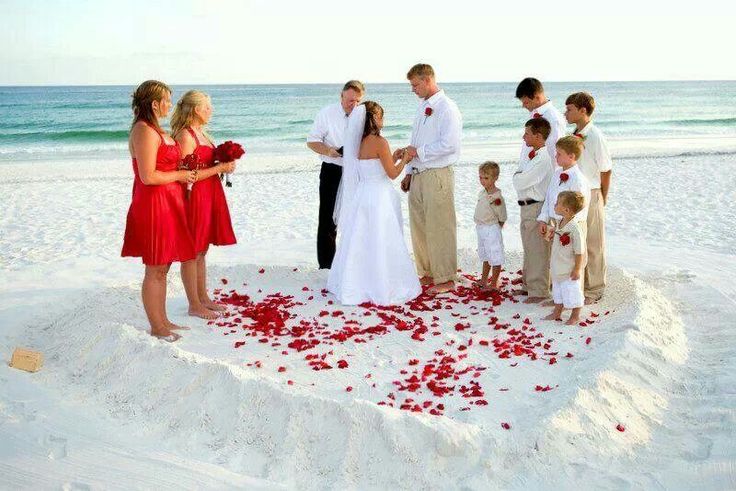 Vow renewal on beach