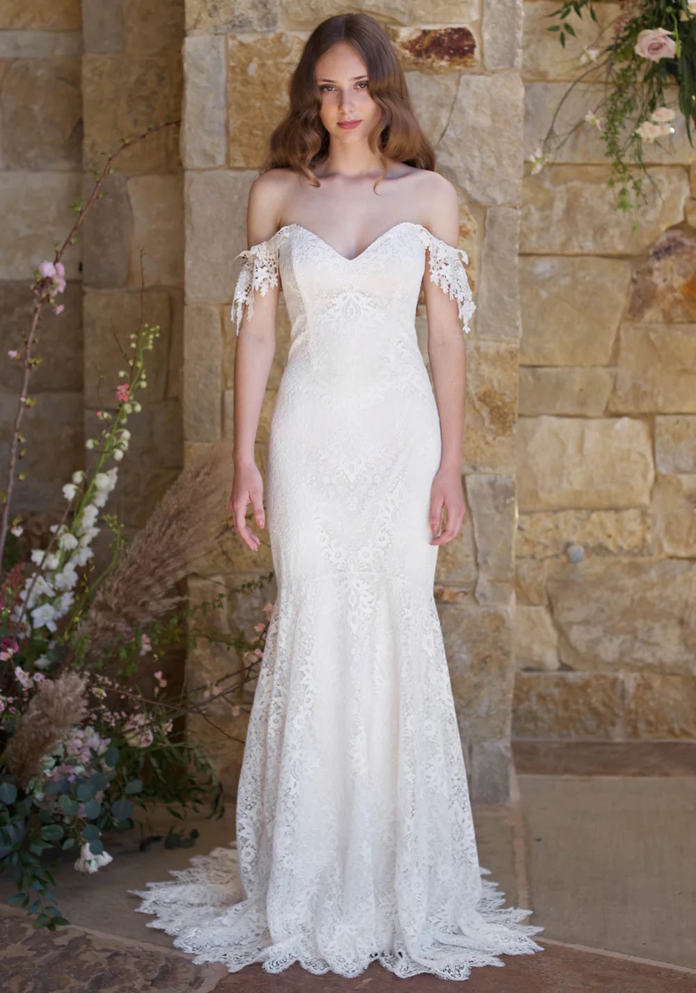 Claire Pettibone Bordeaux Wedding Dress