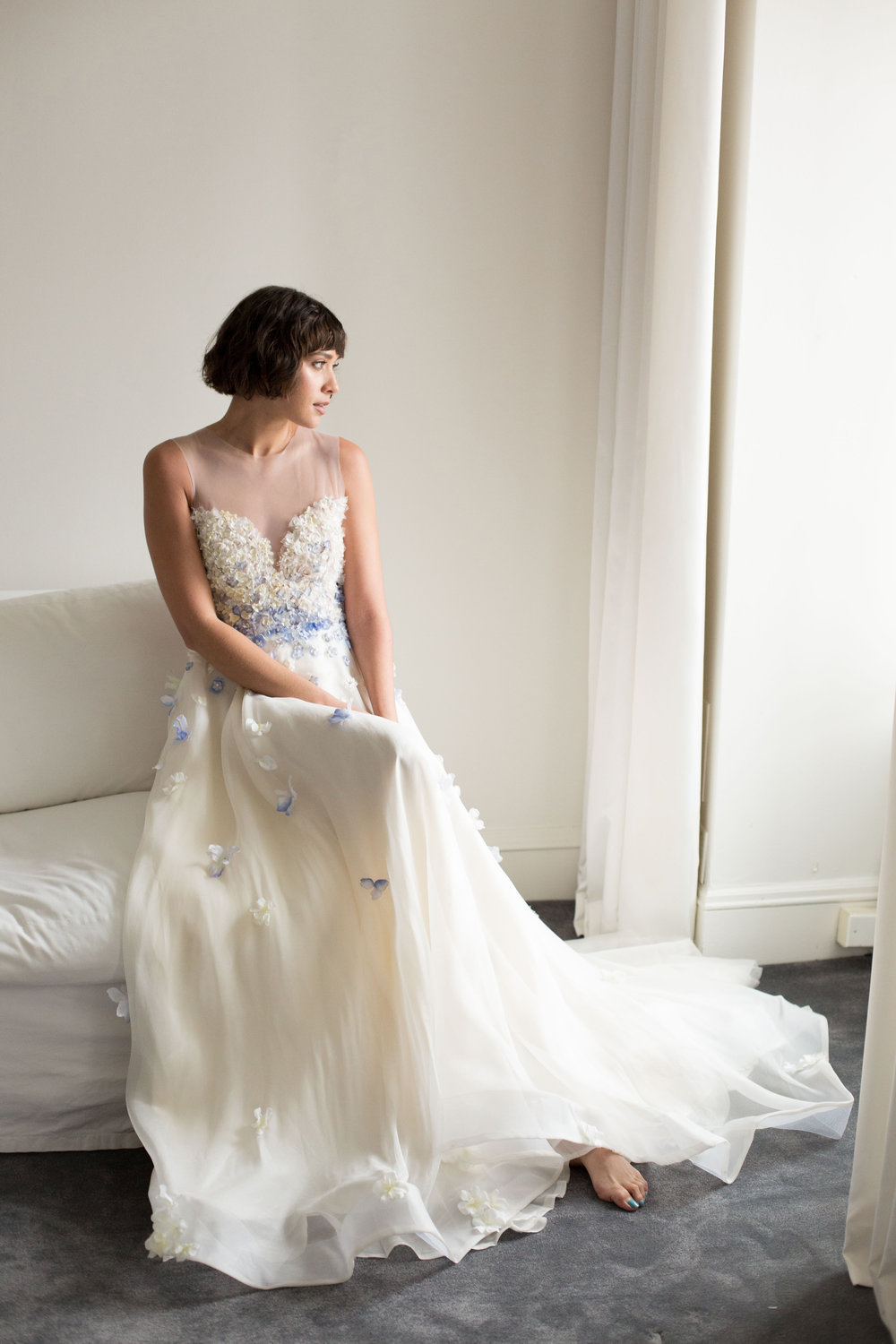 Samantha Sleeper Floral Wedding Dress