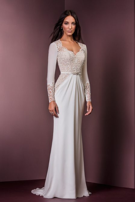 illusion sheath dress by ellis bridal wedding gown