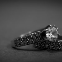 Second Marriage Wedding Ring Set in Black