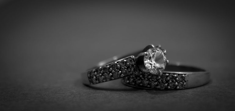 Second Marriage Wedding Ring Set in Black