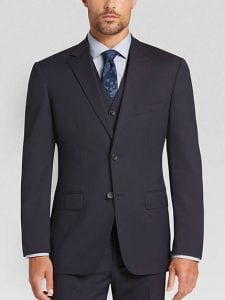 Awearness Kenneth Cole Navy Stripe Slim Fit Vested Suit