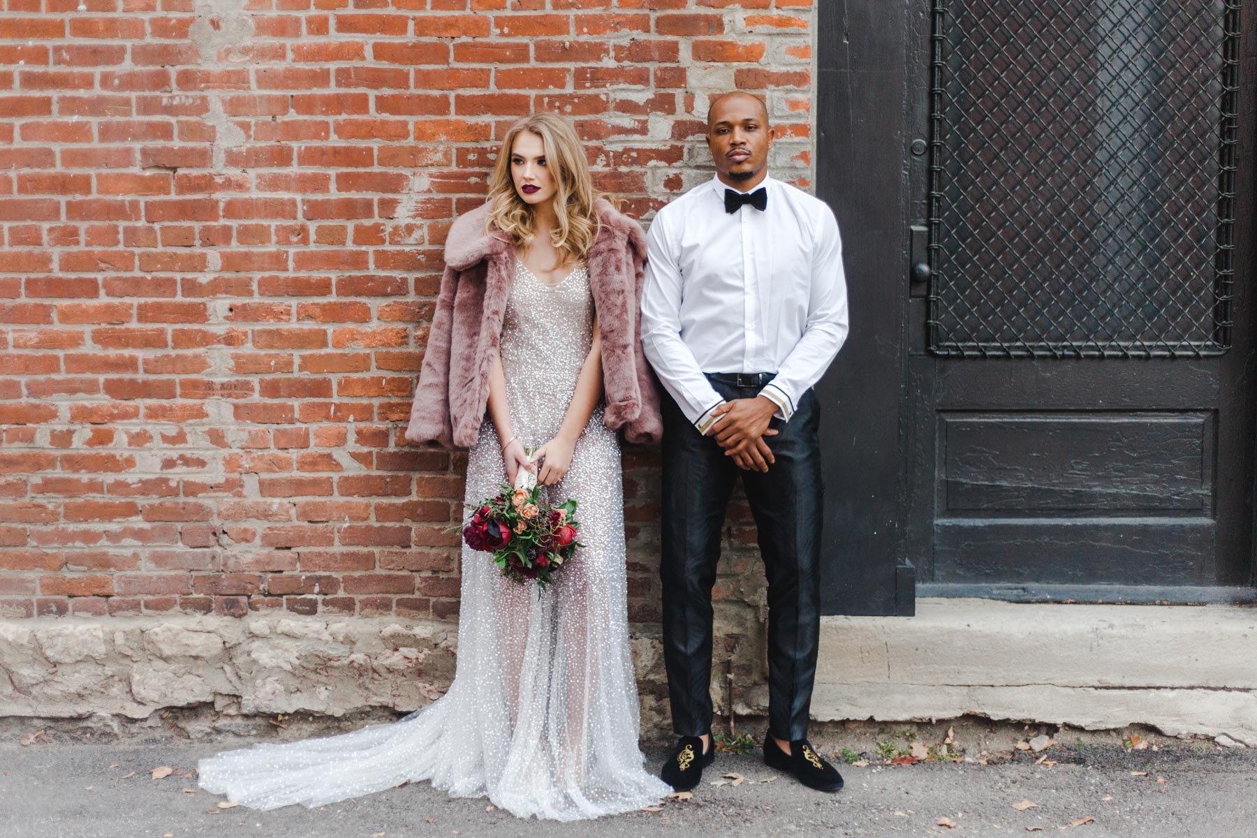 navy blue dress for baby girl Chic City Style Winter Elopement in Columbus, Ohio