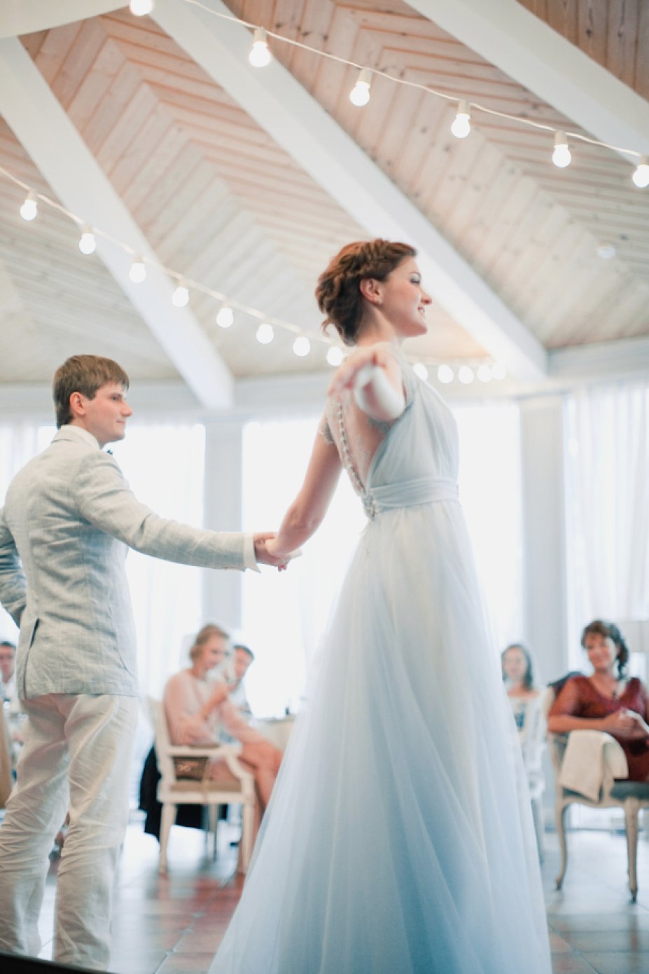 powder blue wedding gown