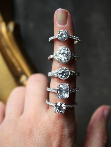 Finger with multiple engagement rings