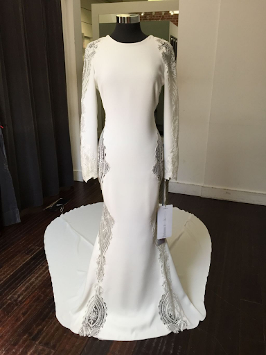 long sleeved simple wedding gown