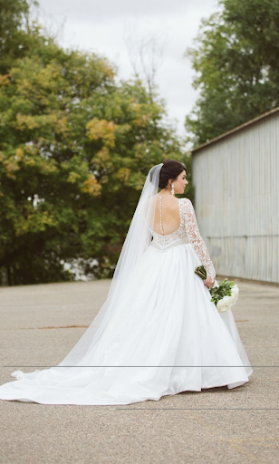 Bride in backless gown