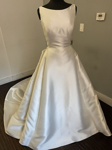 Gorgeous satin gown on mannequin