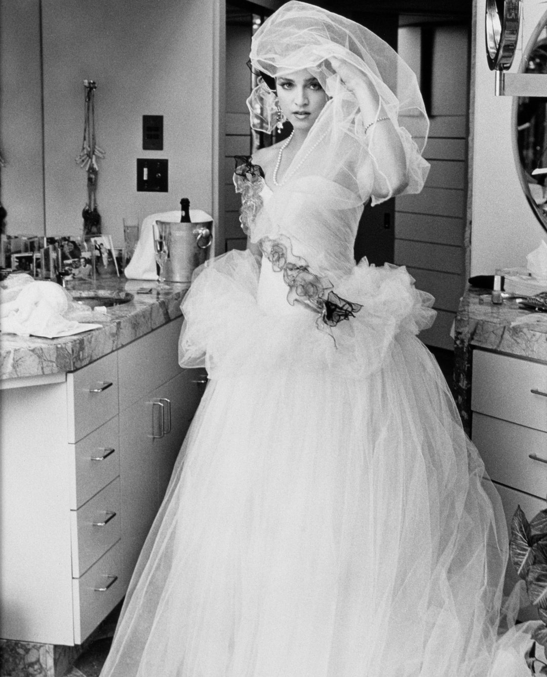 Madonna on her wedding day in 1985