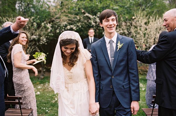 just-married-backyard-wedding-petal-toss