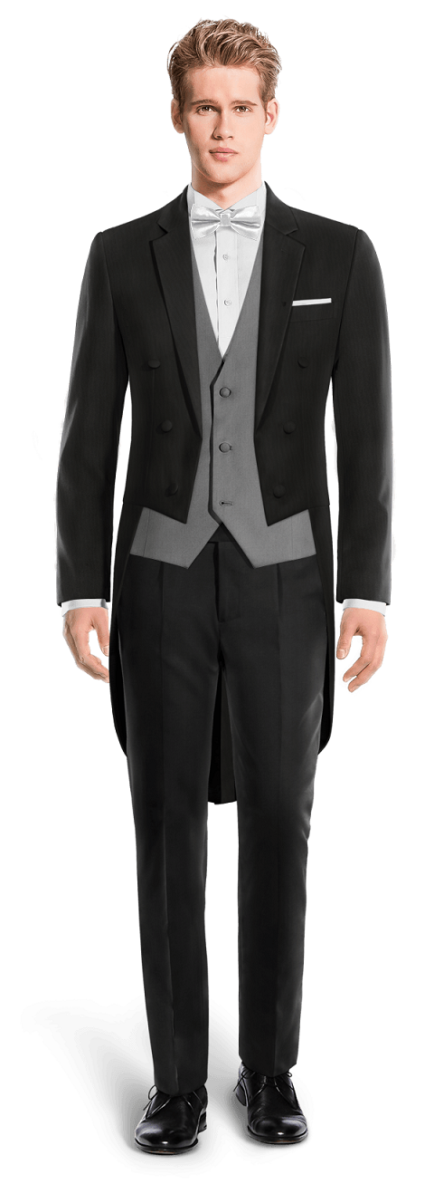 Black 3-Piece Tailcoat Suit from Hockerty
