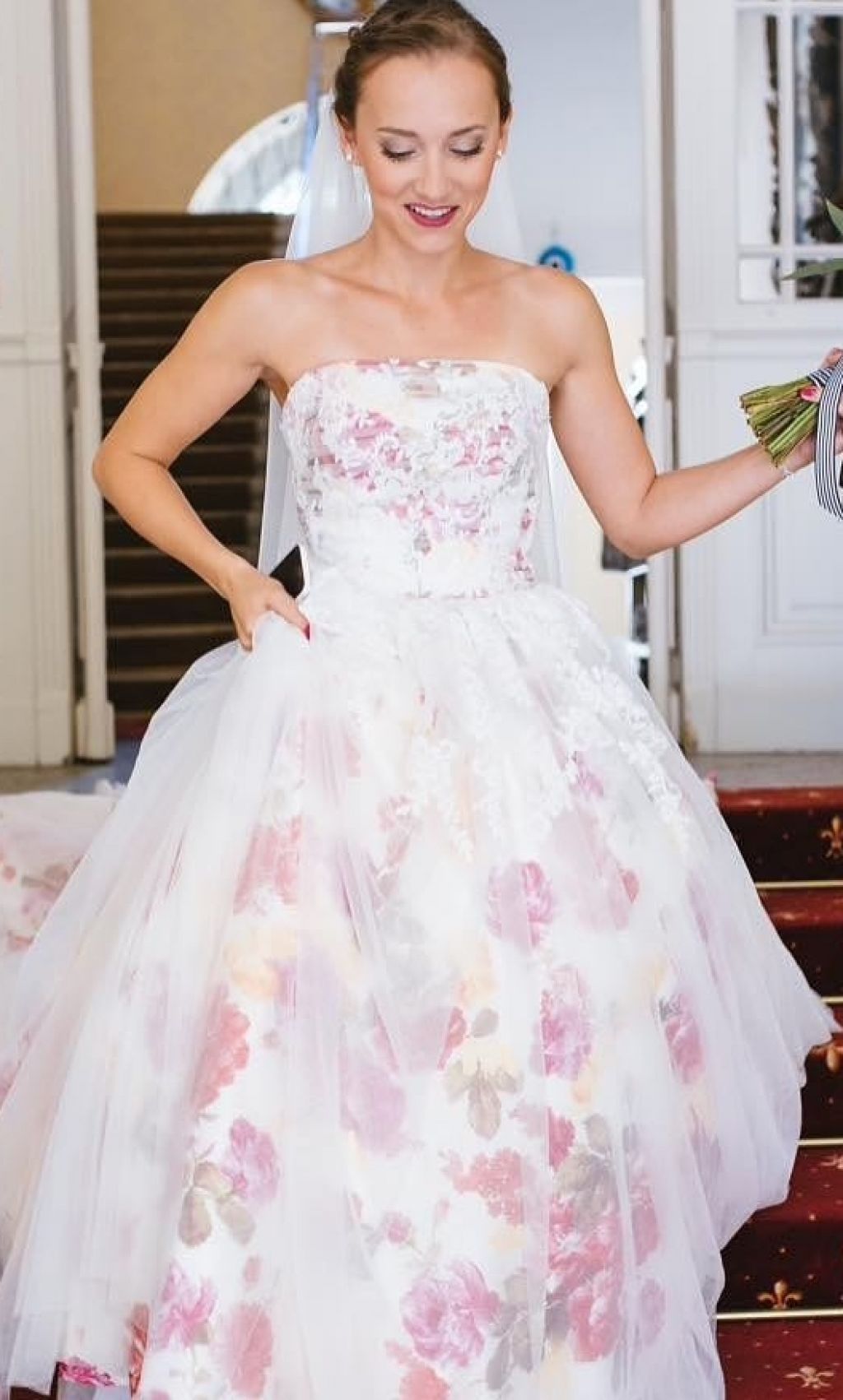 Romantic Floral Ballgown - Style JUX015001 dress