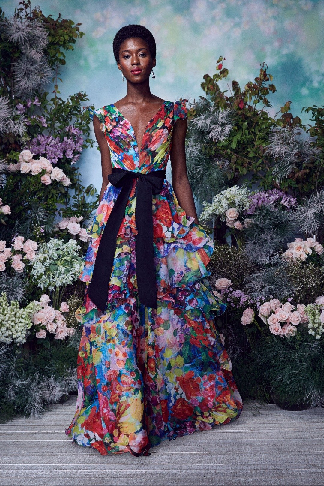 Spring floral gown by Marchesa