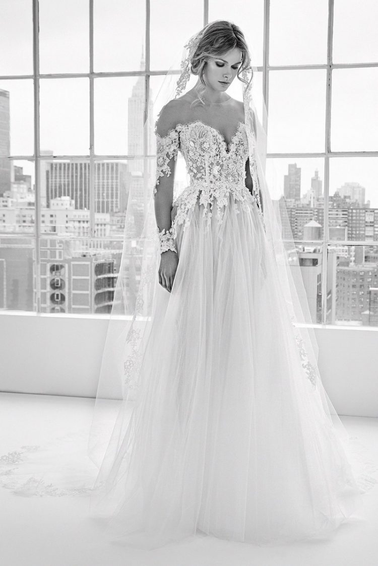 Off-The-Shoulder Wedding Dress With Long Sleeves by Zuhair Murad