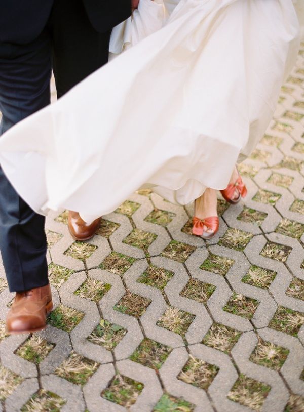 airplane-hanger-wedding-bride-groom-coral-heels-shoes-fall