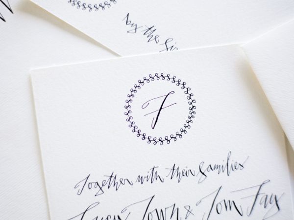 Black And White Wedding Ideas Calligraphy Elegant Formal Invitations Paper Goods