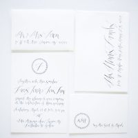 Black And White Wedding Invitations Ideas Calligraphy Betsy Dunlap