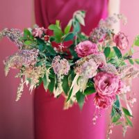 Bridesmaid Bouquet Butterfly Potted Plant Lavender Rose Flowers