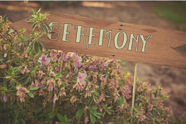 wooden ceremony signs