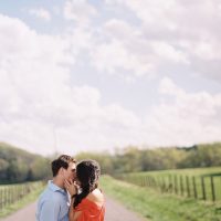 Engagment Photo Coral Dress Tennessee