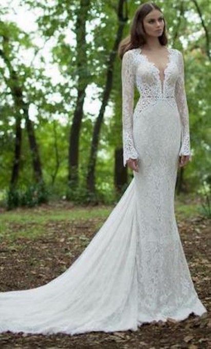Berta Long Sleeve Lace Wedding Dress
