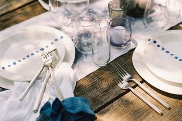 Hand Dyed Table Runners Napkins Blue Farmtables