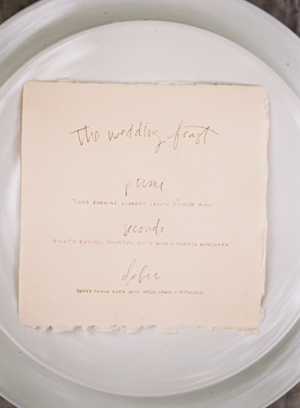 handwritten-wedding-menu-feast-meagan-tidwell-ivory-handmade-paper-pencil-white-coup-plate-wedding-reception