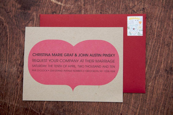 Heart Craft Paper Wedding Invitations