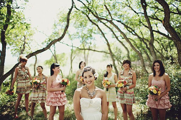 Pattern Bridesmaid Dresses
