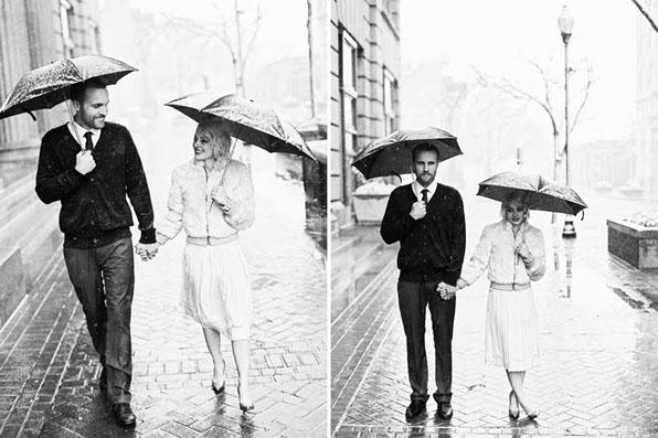 Rain Wedding Day Portraits