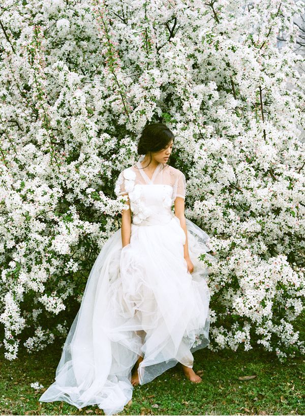 Reem Acra Tulle Wedding Dress Cherry Tree