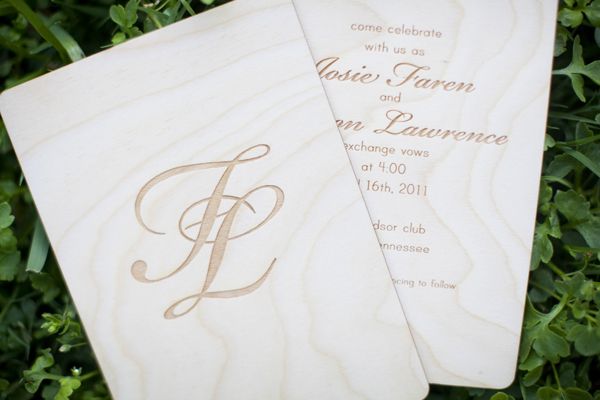 Wooden Laser Cut Invitation Front And Back