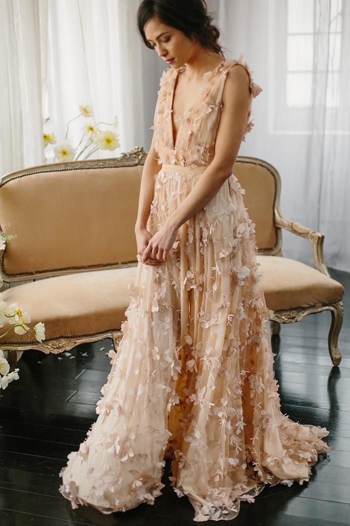1-vintage-inspired-blush-wedding-gown