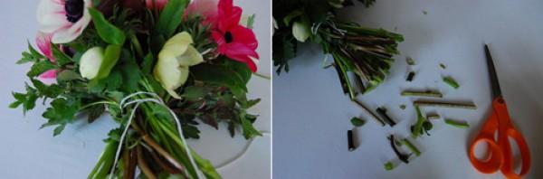 diy red anemone wedding bouquet