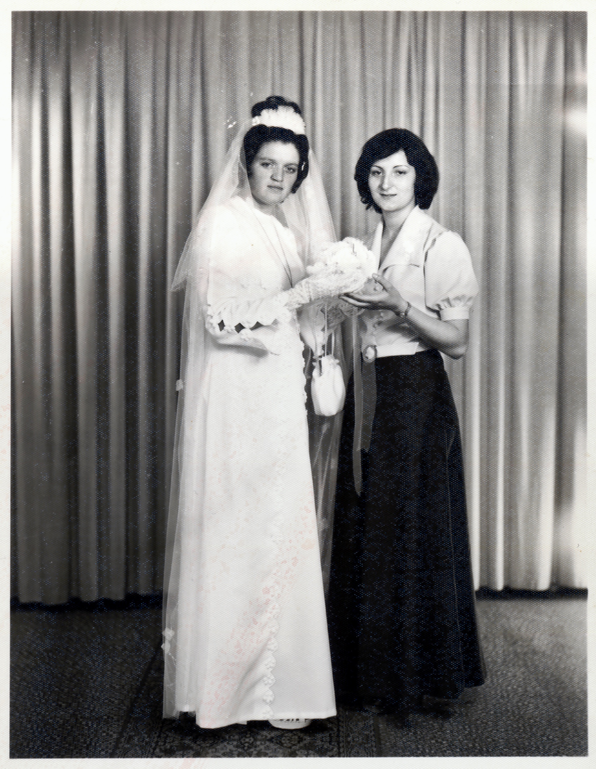 1960s bride with a friend