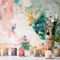 DIY Painted Candleholders Colorful Wedding Ideas